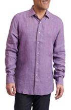 Men's Robert Graham Delave Regular Fit Linen Sport Shirt - Purple