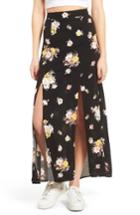 Women's Love, Fire Coordinating Floral Maxi Skirt - Black