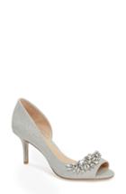 Women's Jewel Badgley Mischka Melvina Crystal Embellished Half D'orsay Pump .5 M - Metallic