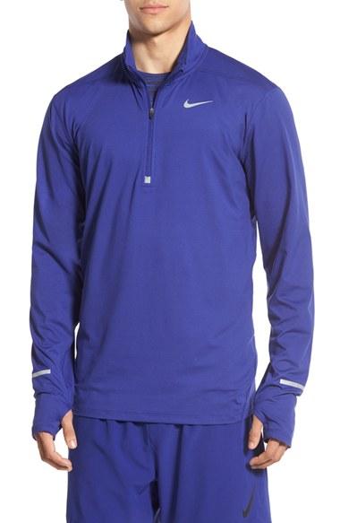 Men's Nike 'element' Dri-fit Quarter Zip Running Top - Blue