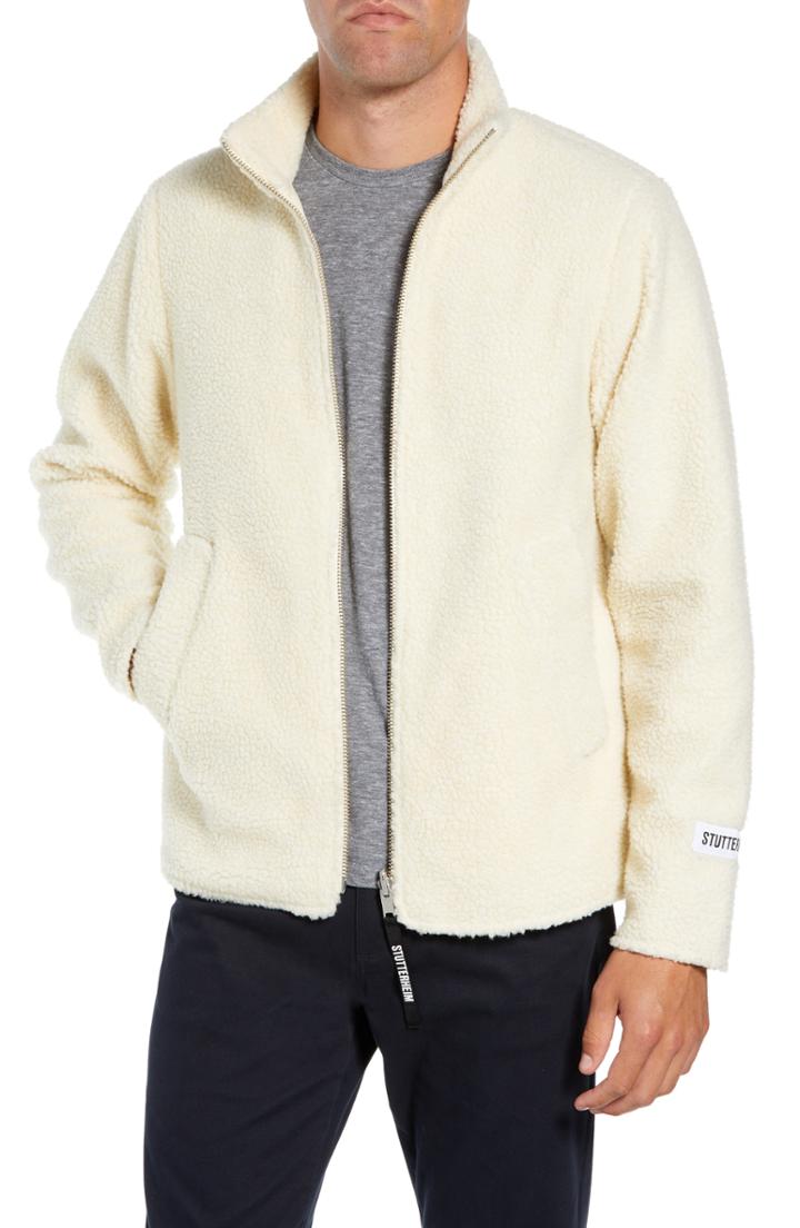 Men's Stutterheim Varby Reversible Fleece Jacket - White
