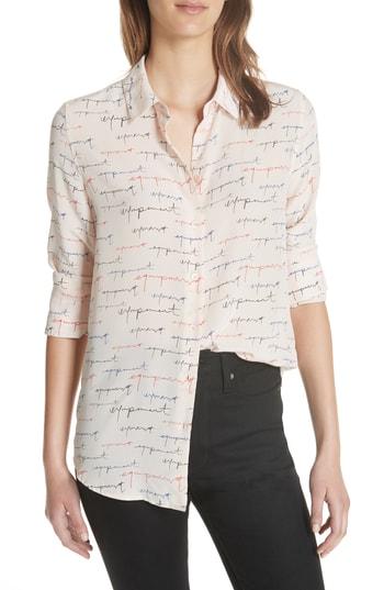 Women's Equipment Essential Stripe Silk Shirt, Size - Ivory