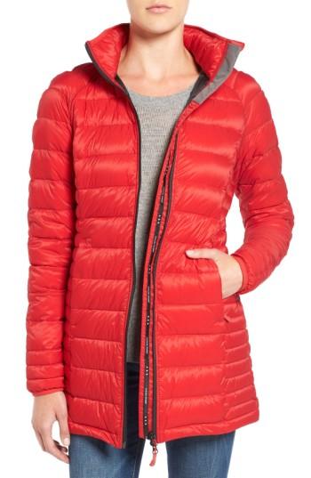 Women's Canada Goose 'brookvale' Hooded Quilted Down Coat (6-8) - Red