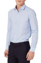 Men's Topman Slim Fit Bias Stripe Dress Shirt - Blue