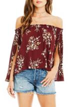Women's Astr The Label Annabelle Off The Shoulder Blouse - Burgundy