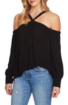 Women's 1.state Cold Shoulder Linen Blouse, Size - Black