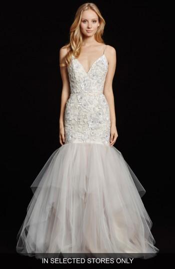 Women's Hayley Paige 'honor' Embellished V-neck Mermaid Gown, Size In Store Only - Ivory