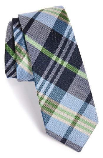 Men's The Tie Bar 'crystal Wave' Silk & Linen Plaid Tie, Size - (online Only)