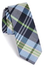 Men's The Tie Bar 'crystal Wave' Silk & Linen Plaid Tie, Size - (online Only)