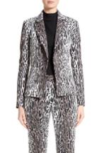 Women's St. John Collection Leopard Stretch Jacquard Jacket - Brown