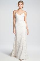 Women's Katie May 'lanai' Convertible Cap Sleeve Lace Low Back Gown, Size - Pink