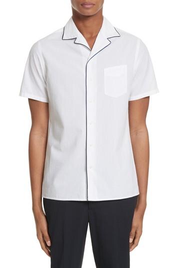 Men's Officine Generale Seersucker Shirt - White