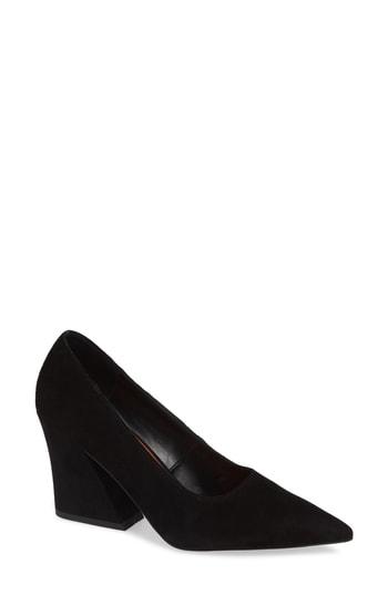 Women's Topshop Ginny Flare Block Court Shoe .5us / 36eu M - Black