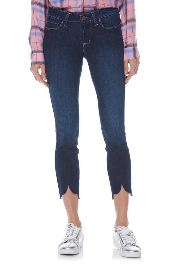 Women's Paige Transcend Vintage - Verdugo Raw Scallop Hem Crop Skinny Jeans