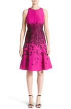 Women's Carmen Marc Valvo Couture Beaded Fit & Flare Dress