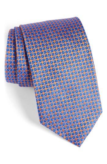 Men's David Donahue Neat Silk Tie, Size - Orange