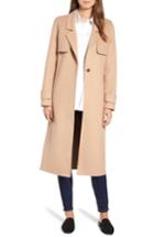 Women's Kenneth Cole New York Double Face Wool Blend Long Coat - Beige