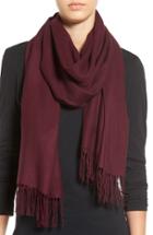 Women's Nordstrom Tissue Weight Wool & Cashmere Scarf, Size - Burgundy