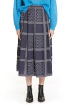 Women's Roseanna Leylight Plaid & Polka Dot Midi Skirt Us / 34 Fr - Blue