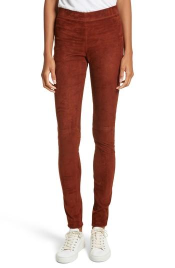Women's Joseph Stretch Suede Leggings Us / 34 Fr - Brown