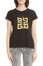 Women's Givenchy Fire Logo Distressed Tee - Black