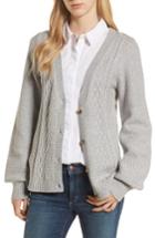 Women's Hinge Cable Knit Cardigan, Size - Grey