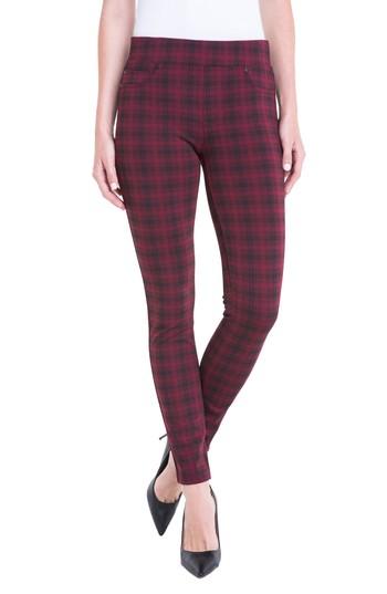 Women's Liverpool Jeans Company Sienna Plaid Leggings - Burgundy