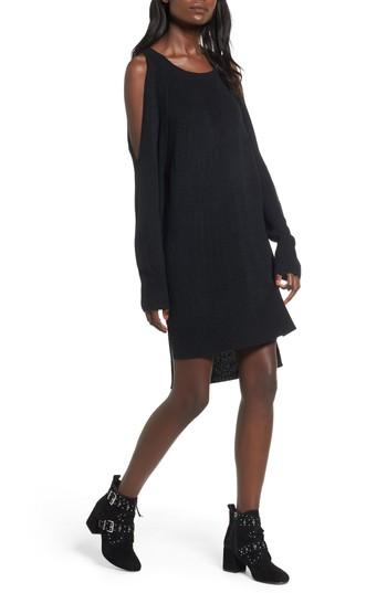 Women's Shredded Back Cold Shoulder Dress