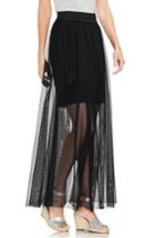 Women's Vince Camuto Side Tie Mesh Overlay Maxi Skirt - Black