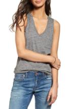 Women's Madewell Whisper Cotton V-neck Tank, Size - Grey