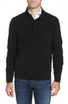 Men's Nordstrom Men's Shop Regular Fit Quarter Zip Cashmere Sweater - Black