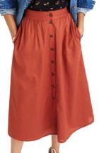 Women's Madewell Palisade Button Front Midi Skirt - Orange