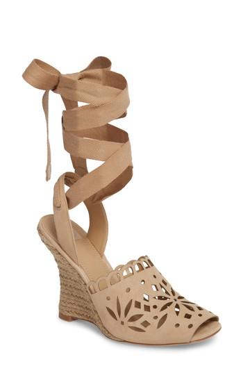 Women's Tory Burch May Ankle Tie Wedge Sandal M - Pink