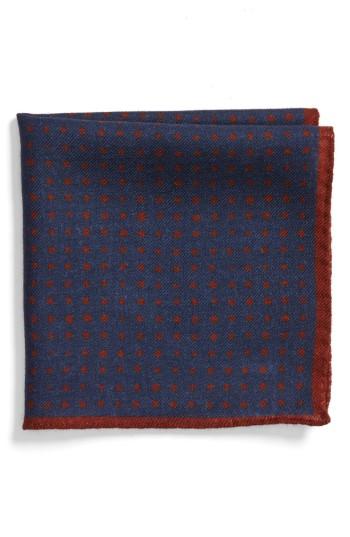 Men's Bonobos Tivoli Dot Wool Pocket Square, Size - Blue