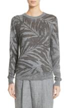 Women's Michael Kors Palm Print Linen Sweater - Grey