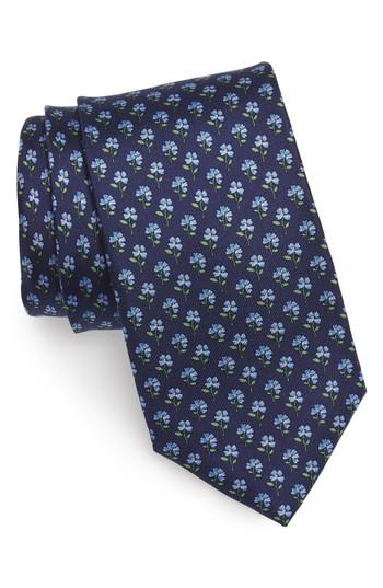 Men's Bonobos Floral Depths Print Silk Tie, Size - Blue