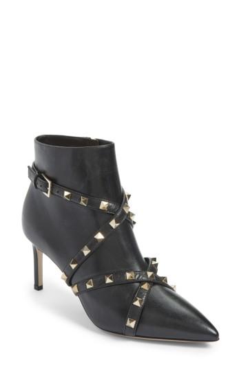 Women's Valentino Garavani Rockstud Wrapped Bootie Us / 36eu - Black