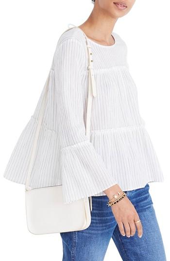 Women's Madewell Stripe Tiered Top, Size - White