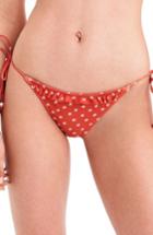 Women's J.crew Kalliste Ruffle Side Tie Bikini Bottoms - Orange