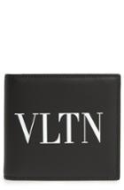Men's Valentino Garavani Leather Wallet - Black