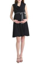 Women's Kimi And Kai Megan Cowl Neck Maternity/nursing Dress - Black