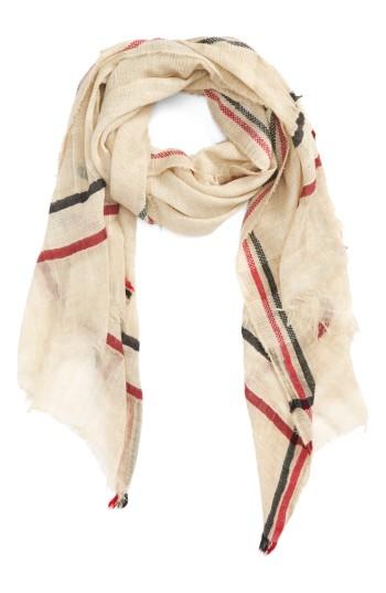 Women's Bp. Mixed Media Stripe Scarf, Size - Beige