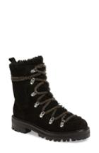 Women's Sigerson Morrison Isla Genuine Shearling Lined Hiker Boot Eu - Black