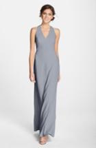 Women's Dessy Collection Crepe Gown - Grey