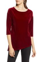 Women's Halogen Asymmetrical Velvet Tunic - Red