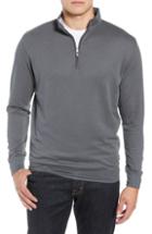 Men's Peter Millar Comfort Interlock Quarter Zip Pullover, Size - Grey