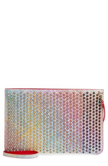 Christian Louboutin Loubiclutch Suede Unicorn Crossbody Clutch - Metallic
