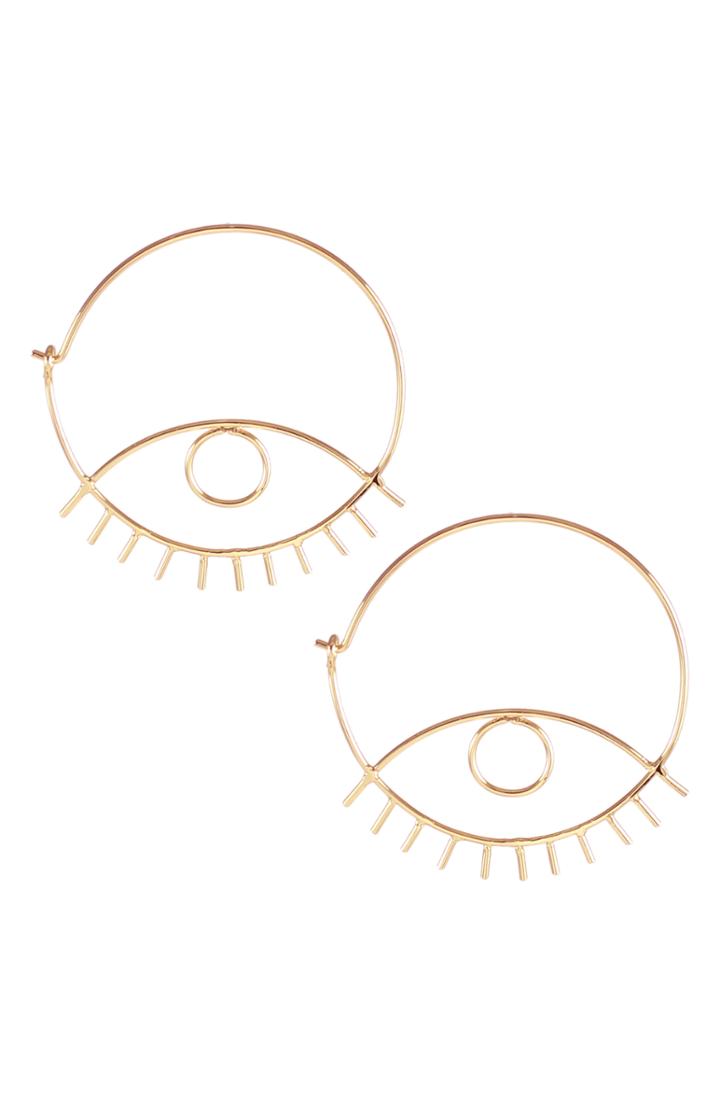 Women's Kris Nations Third Eye Hoop Earrings