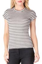 Women's Michael Stars Shine Stripe Crewneck Tee, Size - Ivory
