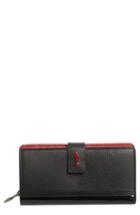 Women's Christian Louboutin Paloma Calfskin Leather Wallet - Black